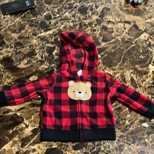 Carter's Red and Black Buffalo Plaid Sweatshirt